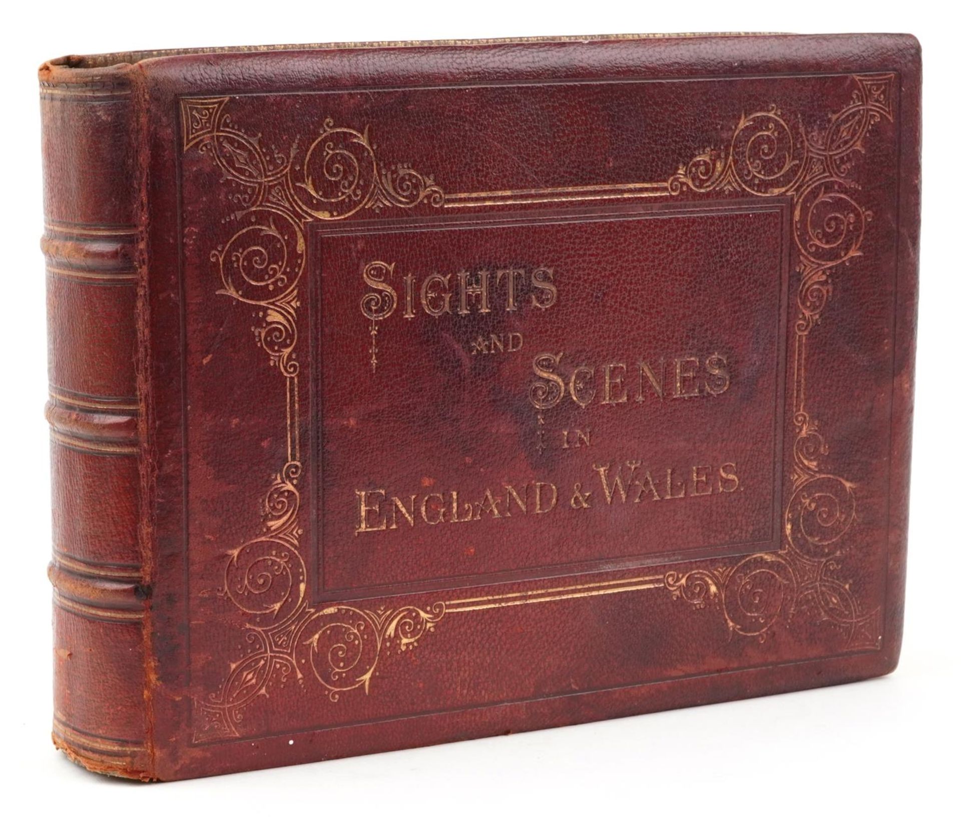 Large leather bound Sights & Scenes in England & Wales with black and white plates To Her Most - Image 2 of 10