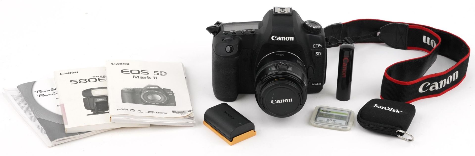 Canon EOS 5D MK2 camera with accessories and booklets : For further information on this lot please