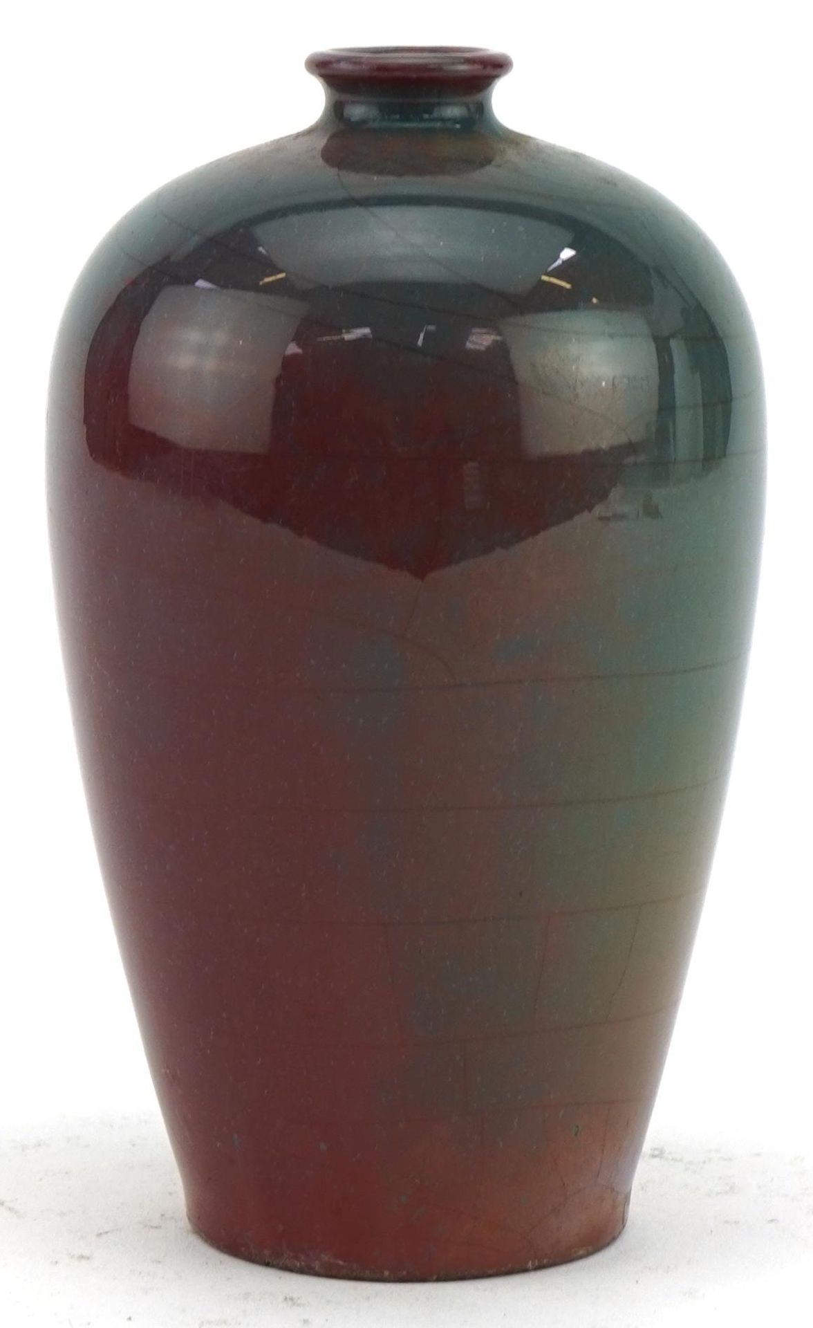 Ashworth, Arts & Crafts pottery vase having a blue and red glaze, 12.5cm high : For further - Bild 2 aus 6