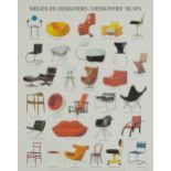 Designer's Seats, mid century style poster published The YVY Press Limited, offset printed in