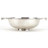 Hamilton & Inches, large Scottish silver quaich with twin handles, Edinburgh 1922, 23cm wide, 359.4g