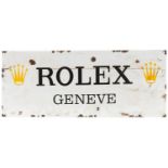 Rolex enamel advertising sign, 60cm x 24cm : For further information on this lot please visit