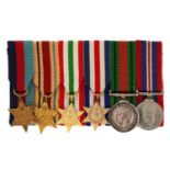 Set of six British military World War II dress medals including four stars : For further information