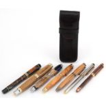 Seven fountain pens including Bossman and German examples : For further information on this lot