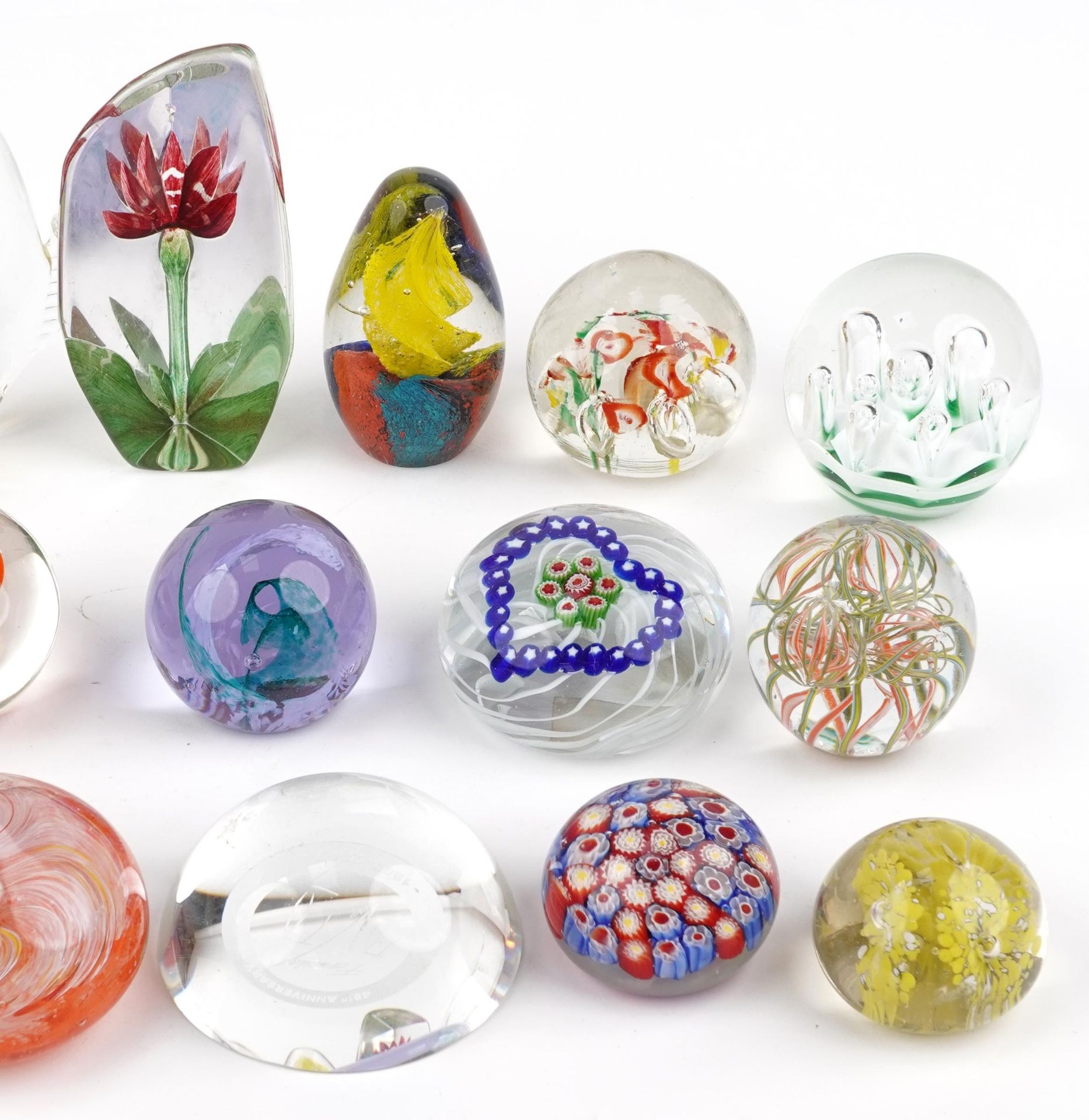 Twenty one colourful glass paperweights including Caithness and a Swedish flower, the largest 19cm - Image 3 of 4