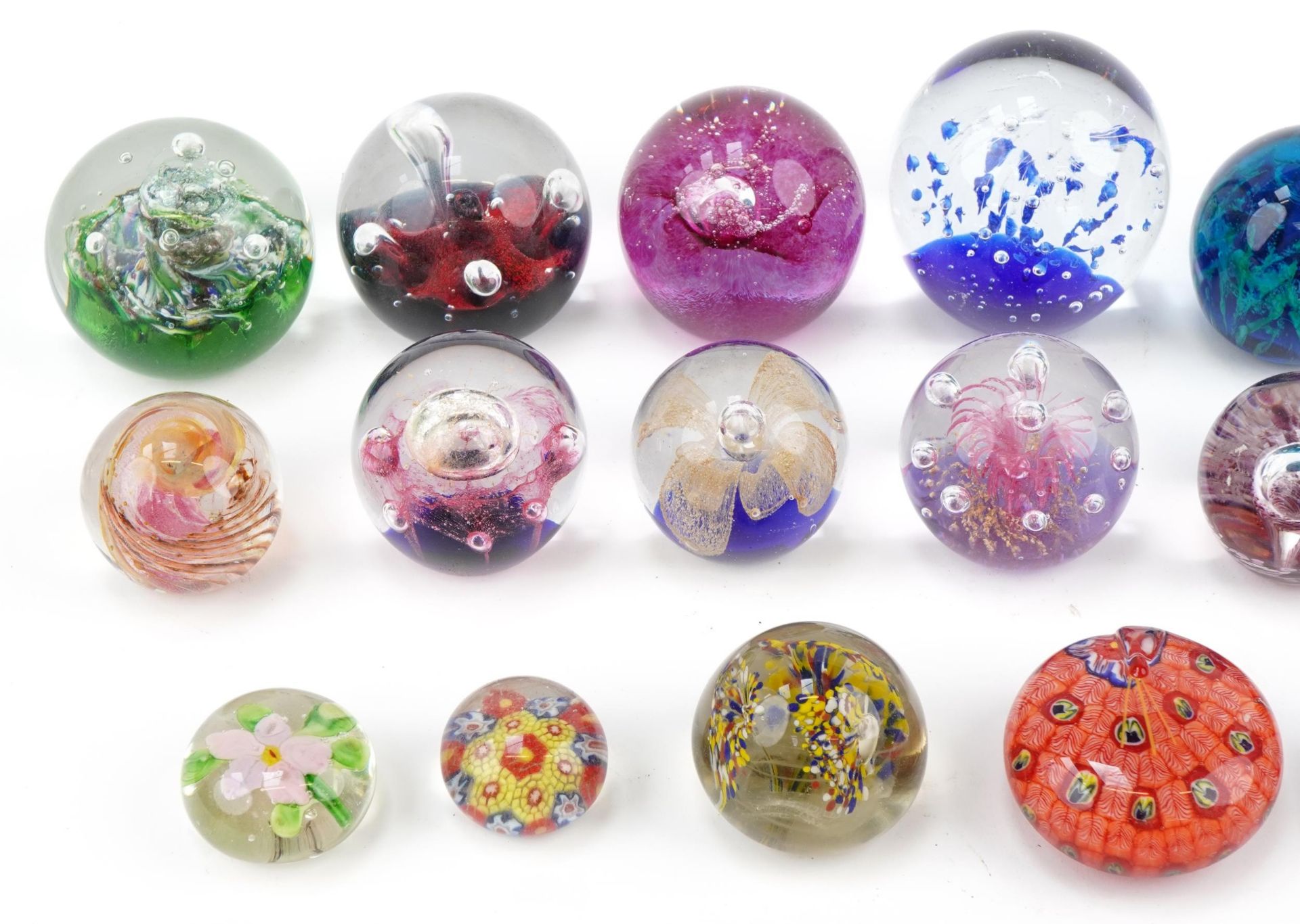 Twenty colourful glass paperweights including Caithness, Mdina and Isle of Wight, the largest 8. - Image 2 of 4