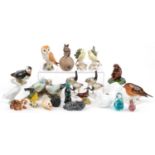 Collectable animals including Hollohaza, Mdina, Poole, Lladro, Beswick and Chelsea style : For