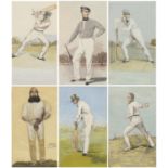 Manner of Spy - The Bowler, The Batsman, Home Block and three others, set of six cricketing interest