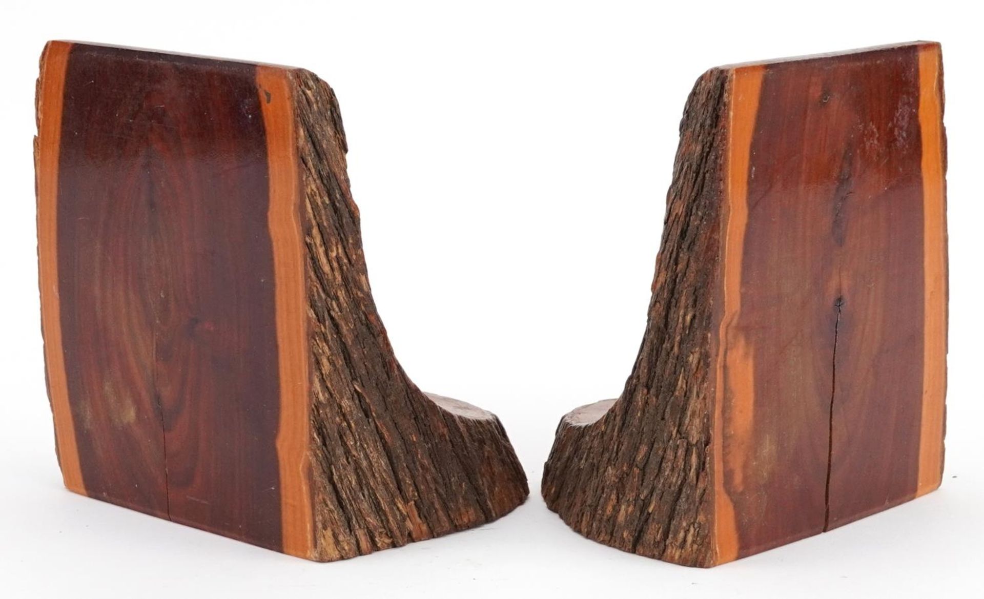 Pair of shipping interest naturalistic wooden bookends impressed S S Orontes, 14cm high : For - Image 3 of 4