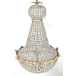 Ornate chandelier with gilt metal mounts, 85cm high x 55cm in diameter : For further information