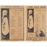 Two The Yellow Book for Sale Here advertising posters designed by Aubrey Beardsley, reissued by
