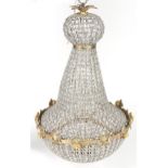 Ornate chandelier with gilt metal mounts, 85cm high x 55cm in diameter : For further information