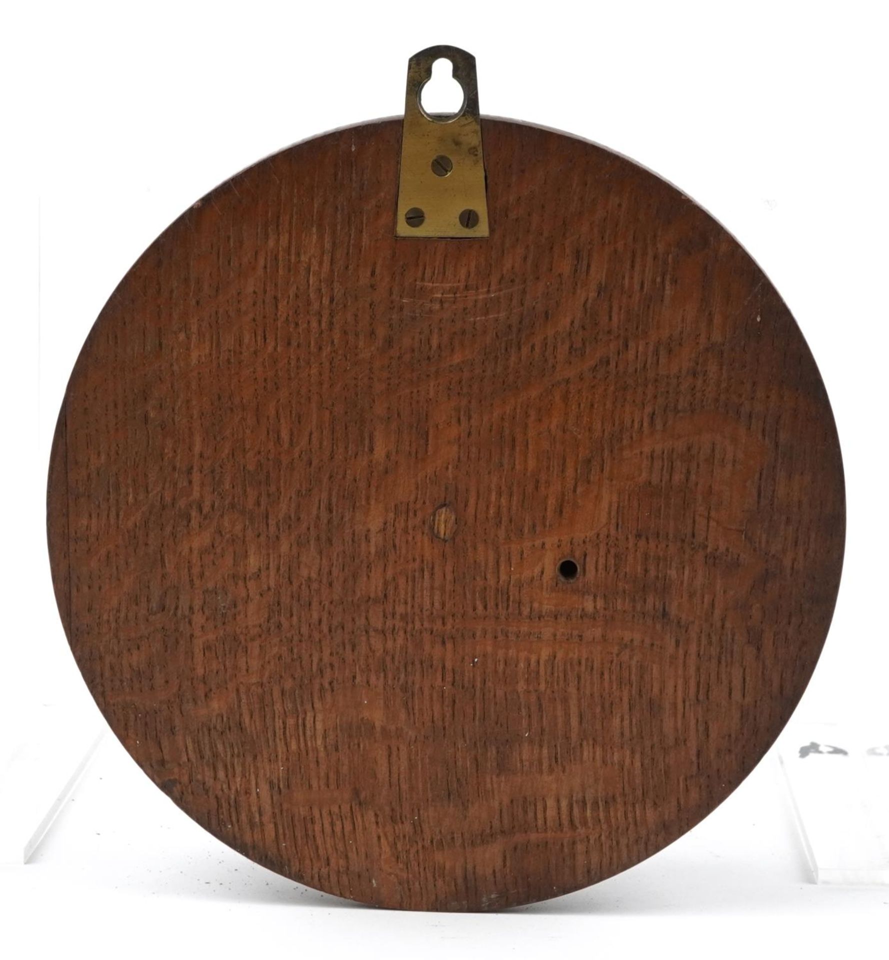 Negretti & Zambra of London, Victorian oak wall compensated barometer with thermometer carved with - Image 2 of 2