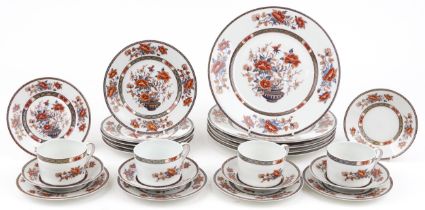 French Royal Limoges and Mandarin dinner/teaware including dinner plates and trios, the largest 26.