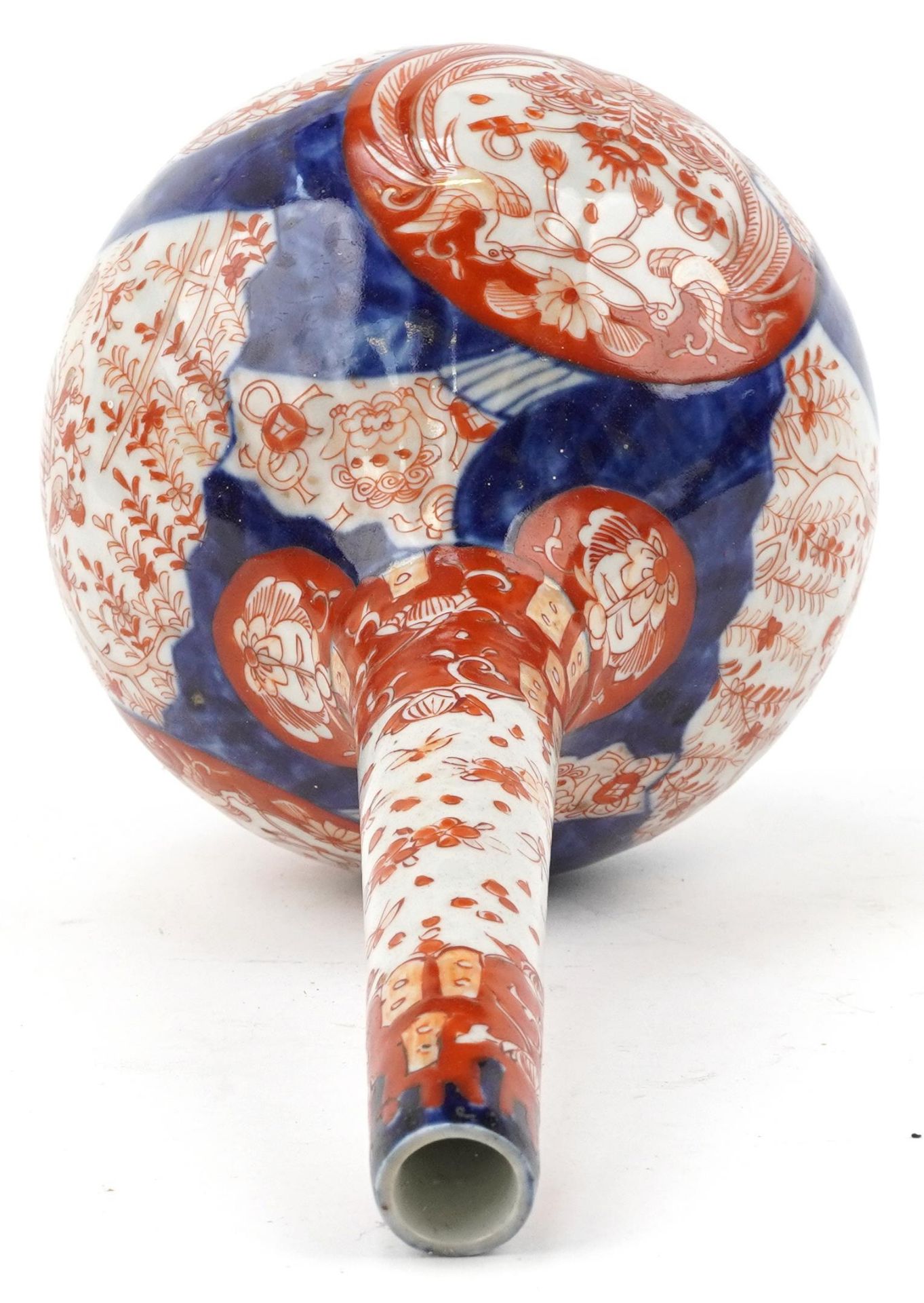 Japanese Imari porcelain vase hand painted with birds and flowers, 30.5cm high : For further - Image 5 of 6