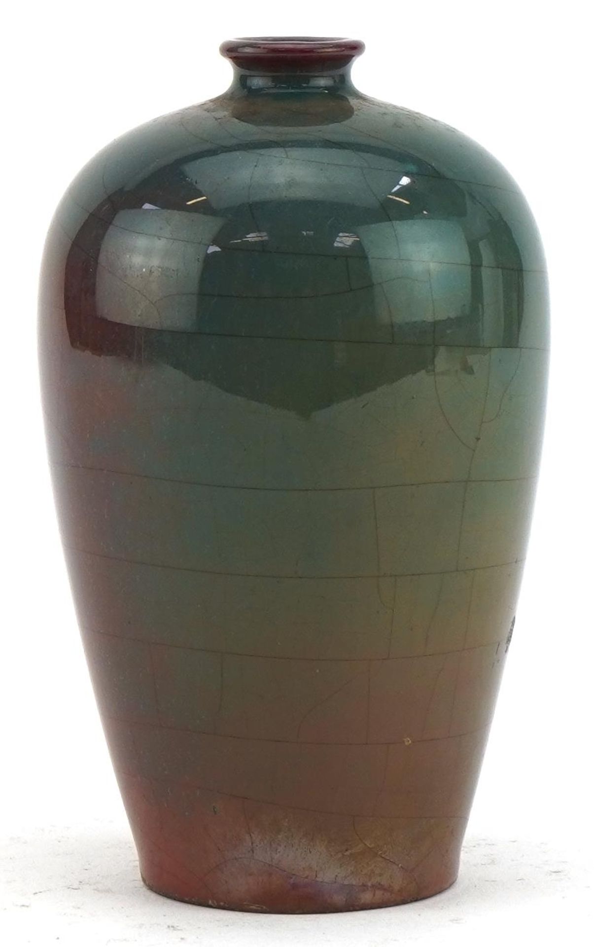Ashworth, Arts & Crafts pottery vase having a blue and red glaze, 12.5cm high : For further - Bild 3 aus 6