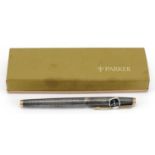 Parker sterling silver Cisele fountain pen with 14k gold nib and box : For further information on