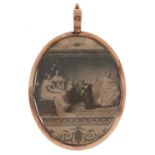 19th century oval hand painted portrait miniature of a gentleman housed in an unmarked gold