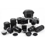 Vintage cameras, camera lenses and accessories including Praktica MTL5B, Nikon and Tokina : For