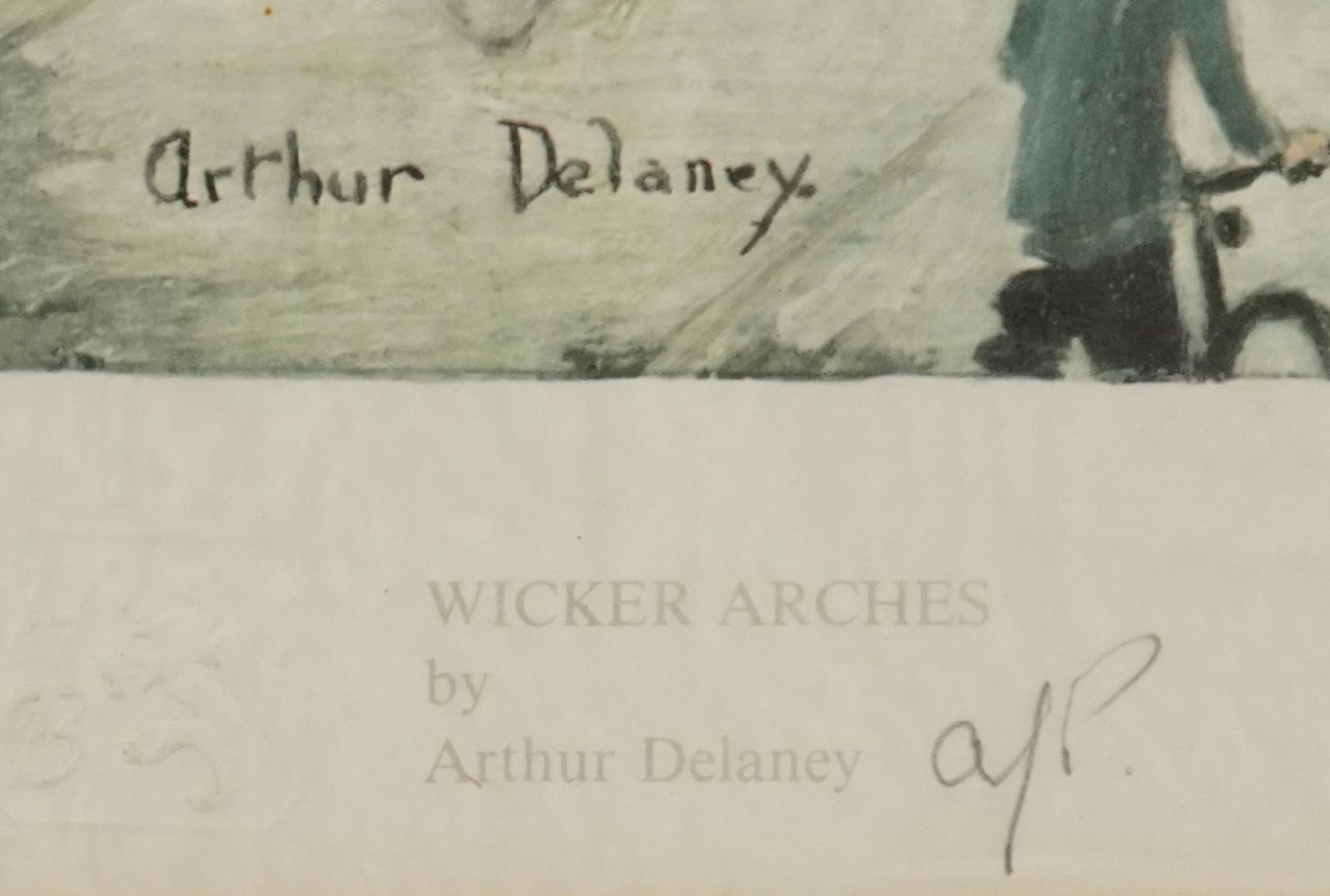 Arthur Delaney - Wicker Arches, artist's proof pencil signed print in colour, mounted, framed and - Image 3 of 6