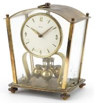 Bentima brass cased anniversary clock, 18cm high : For further information on this lot please