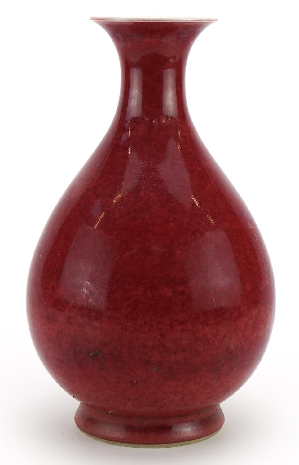 Chinese porcelain vase having a sang de boeuf glaze, six figure character marks to the base, 31cm - Image 2 of 3