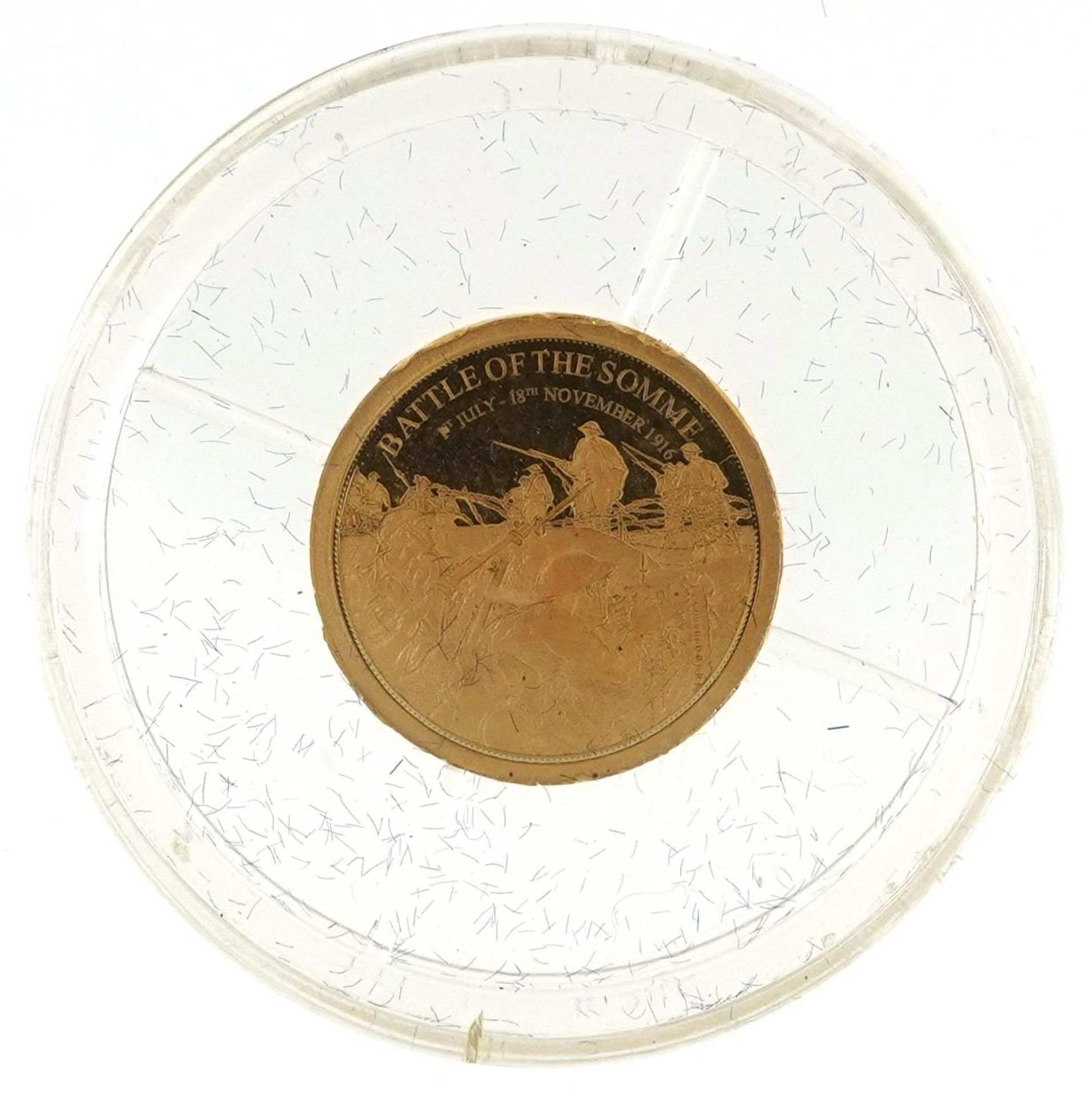 14ct gold History of Britain Battle of the Somme miniature gold coin : For further information on