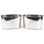 Pair of Champagne ice buckets with Lily Bollinger and Napoleon Bonaparte mottos, 26cm H x 43cm W x