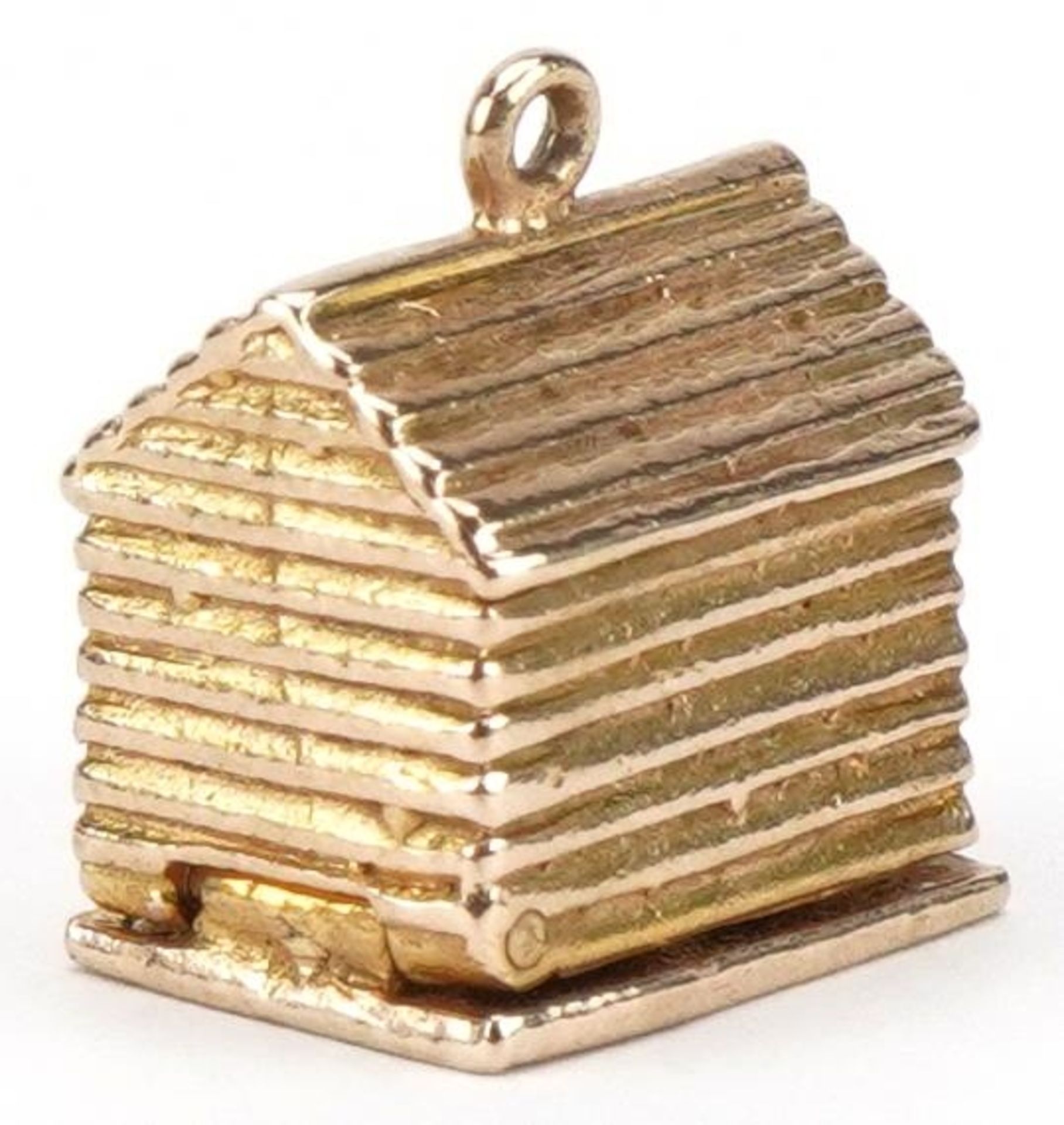 9ct gold opening dog in a kennel charm, 1.5cm high, 6.2g : For further information on this lot - Image 3 of 4