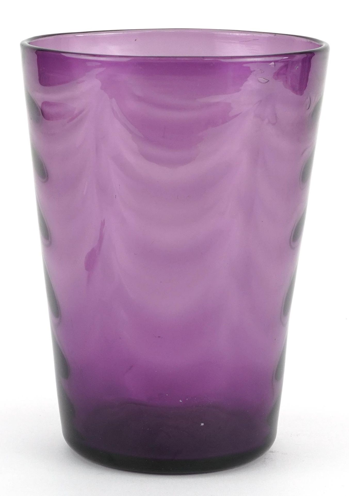 Whitefriars amethyst wave glass vase, 19cms high : For further information on this lot please