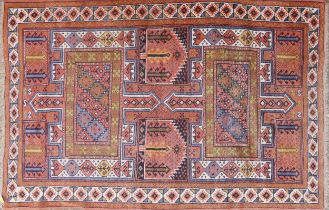 Rectangular Turkish rug having a floral design, 185cm x 170cm : For further information on this