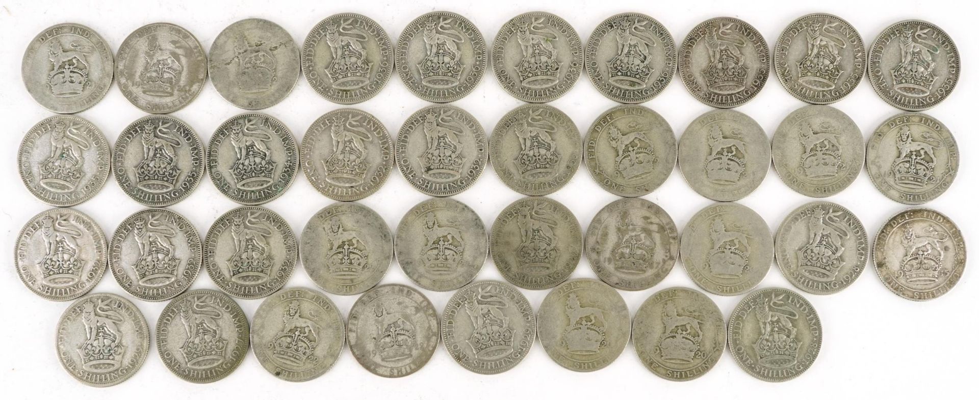 British pre 1947 shillings, 201g : For further information on this lot please visit