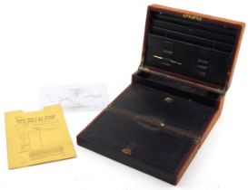 Military interest leather writing slope for Captain Charles F Hotham with assorted paperwork, medals