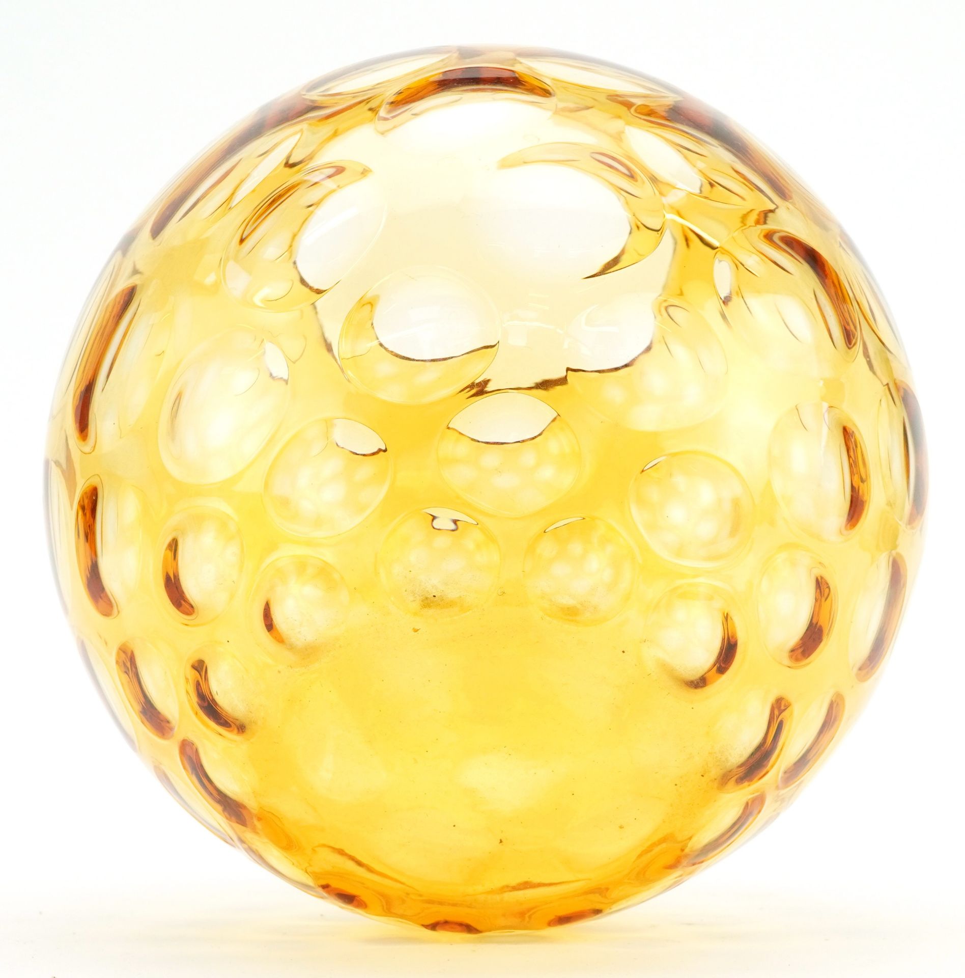 Amber optical glass vase, possibly Sklo Borske, 20cm high : For further information on this lot - Image 3 of 3