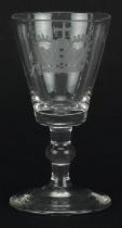 Antique glass with knopped stem commemorating George III jubilee : For further information on this