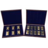 Two sets of ingots comprising Pound Ingot Collection and Million Dollar Collection with fitted cases