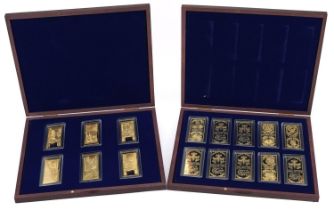 Two sets of ingots comprising Pound Ingot Collection and Million Dollar Collection with fitted cases