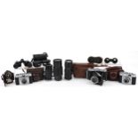 Vintage cameras, lenses and binoculars including Ilford, Carl Zeiss and Ensign : For further