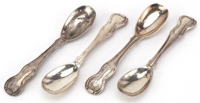 Richard Whitford, set of four George III silver teaspoons, Dublin 1813, 12cm in length, 115.2g : For
