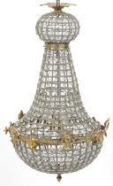 Large ornate chandelier with gilt metal mounts, 70cm high : For further information on this lot