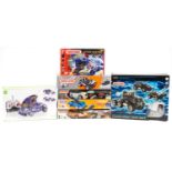 Seven Meccano radio controlled vehicle construction sets with boxes including numbers 8700, 8951,