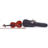 Hsinhai copy from Antonio Stradivarius violin with bow and case, the violin back 14 inches in length
