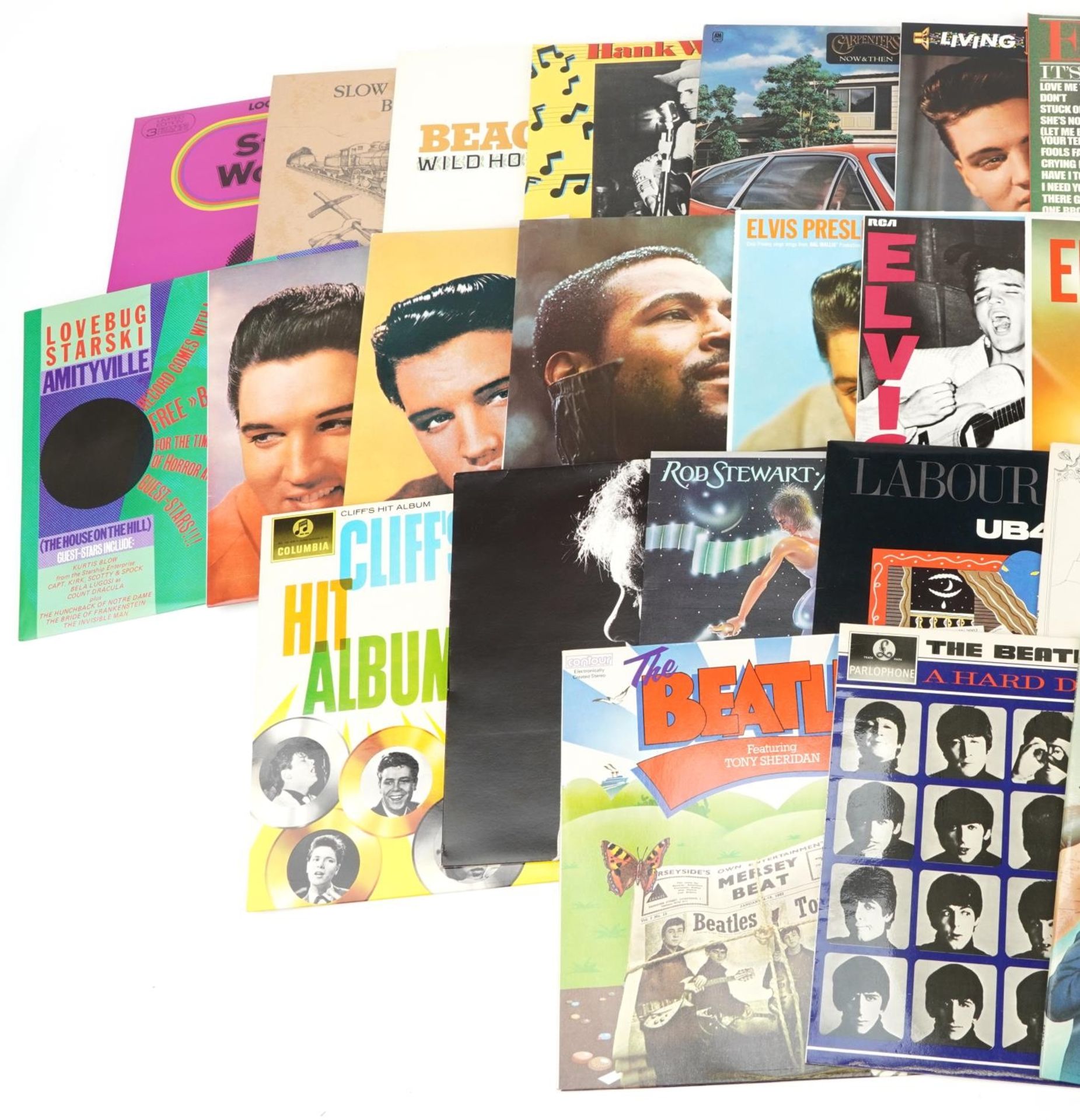 Vinyl LP records including UB40, The Beatles, Cliff Richard, Rod Stewart, Elvis Presley, The - Image 2 of 3
