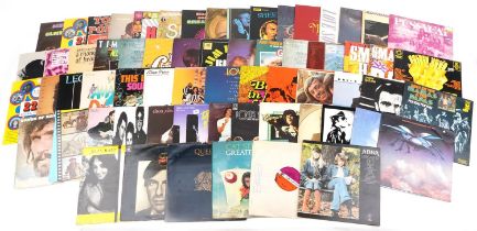 Vinyl LP records including The Four Seasons, Gary Glitter, Simon & Garfunkel, Jim Reeves, The