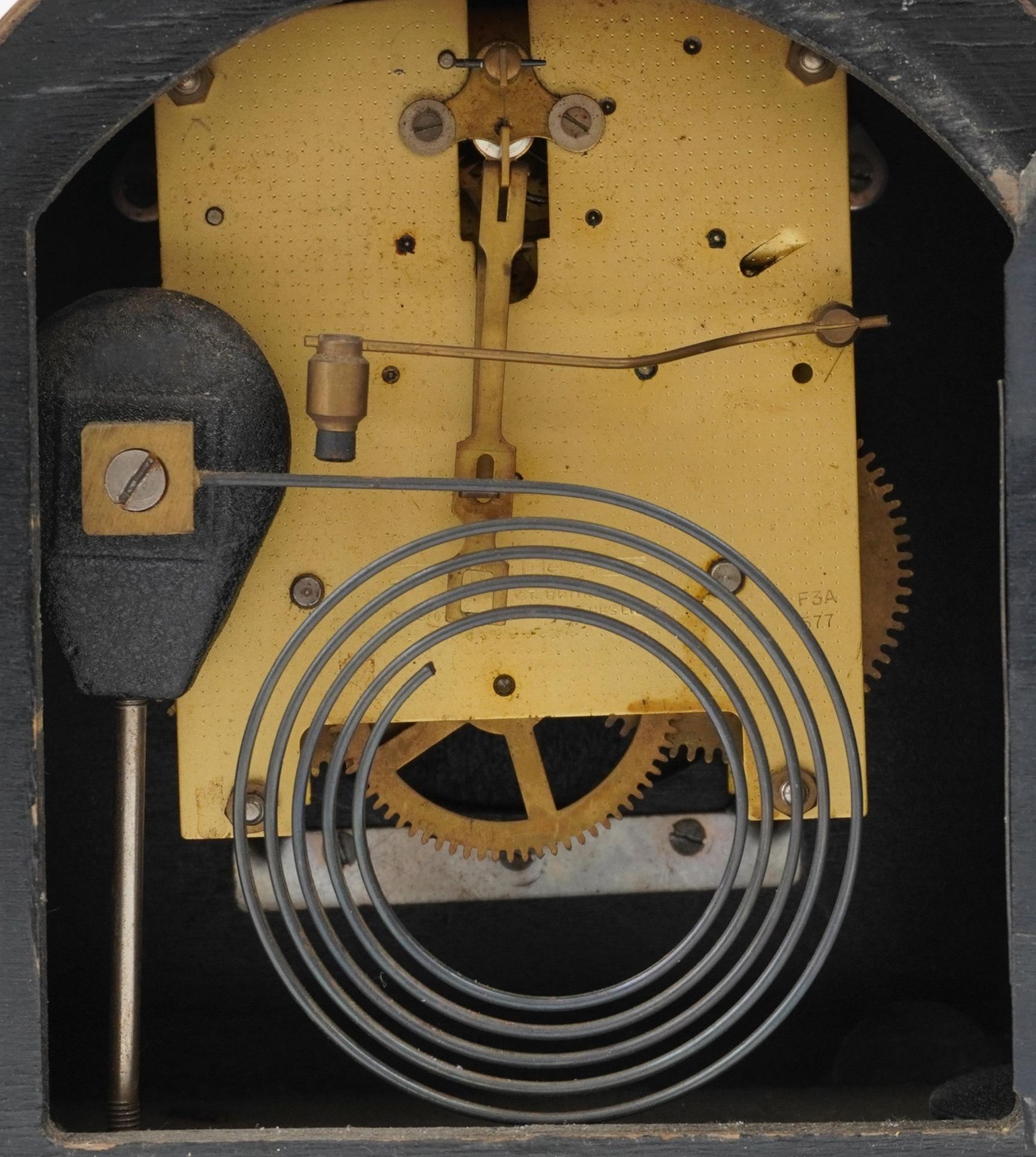 Four Art Deco oak striking mantle clocks comprising Garrard, Smiths and two Enfield, the largest - Image 6 of 6