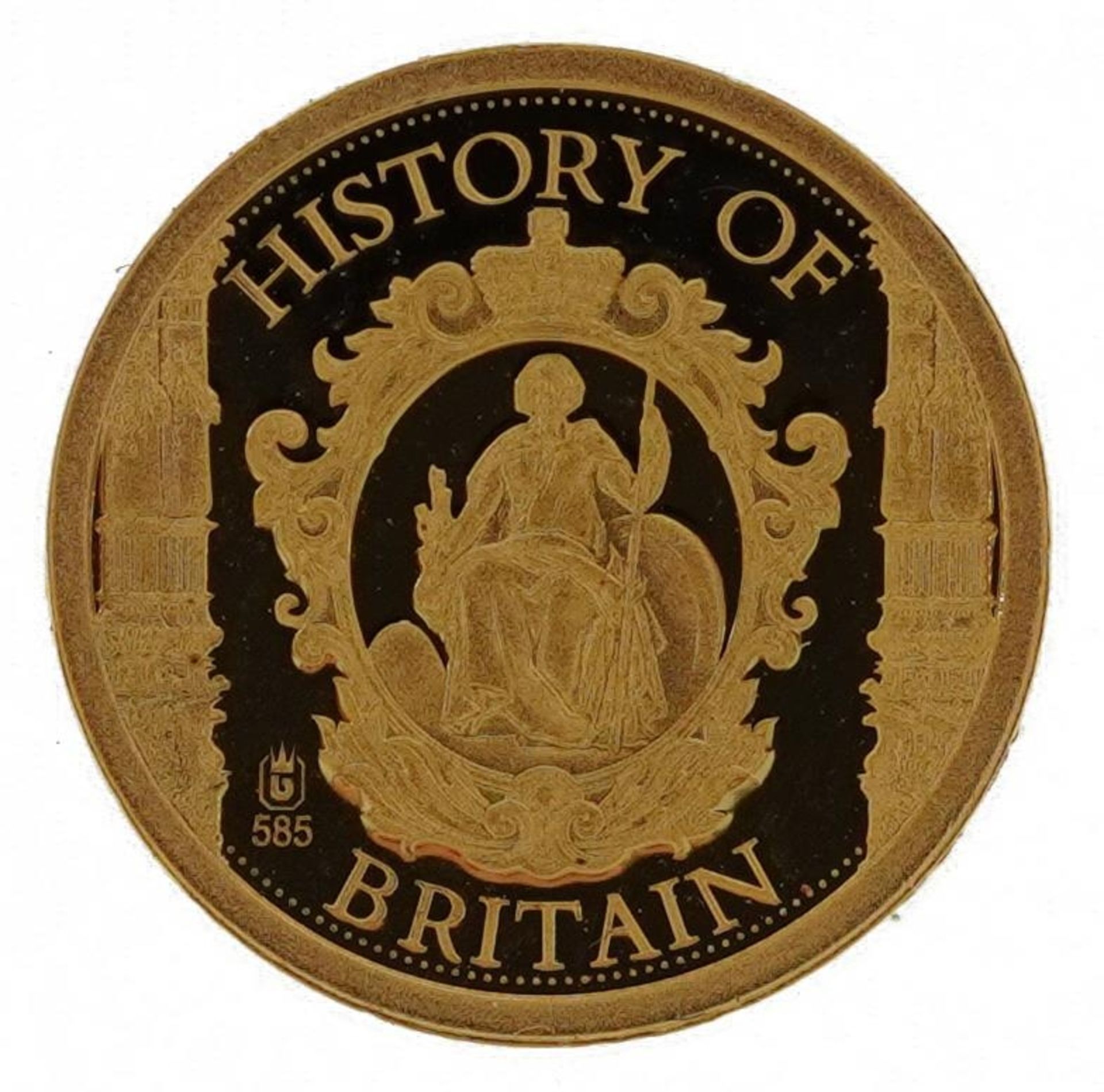 14ct gold History of Britain Battle of the Somme miniature gold coin : For further information on - Image 3 of 4