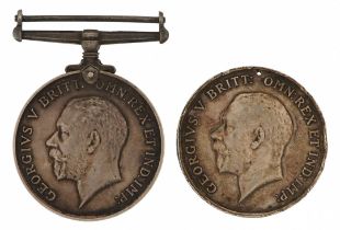 Two British military 1914-18 war medals awarded to 206918PTE.S.VINCENT.RAF.BRIG. and J.23698.E.