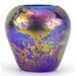 John Ditchfield, Glasform iridescent purple glass vase, etched marks, paper label and numbered 12971