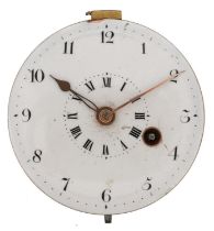 Barwise, gentlemen's 19th century fusee pocket watch movement with enamelled dial numbered 3476,