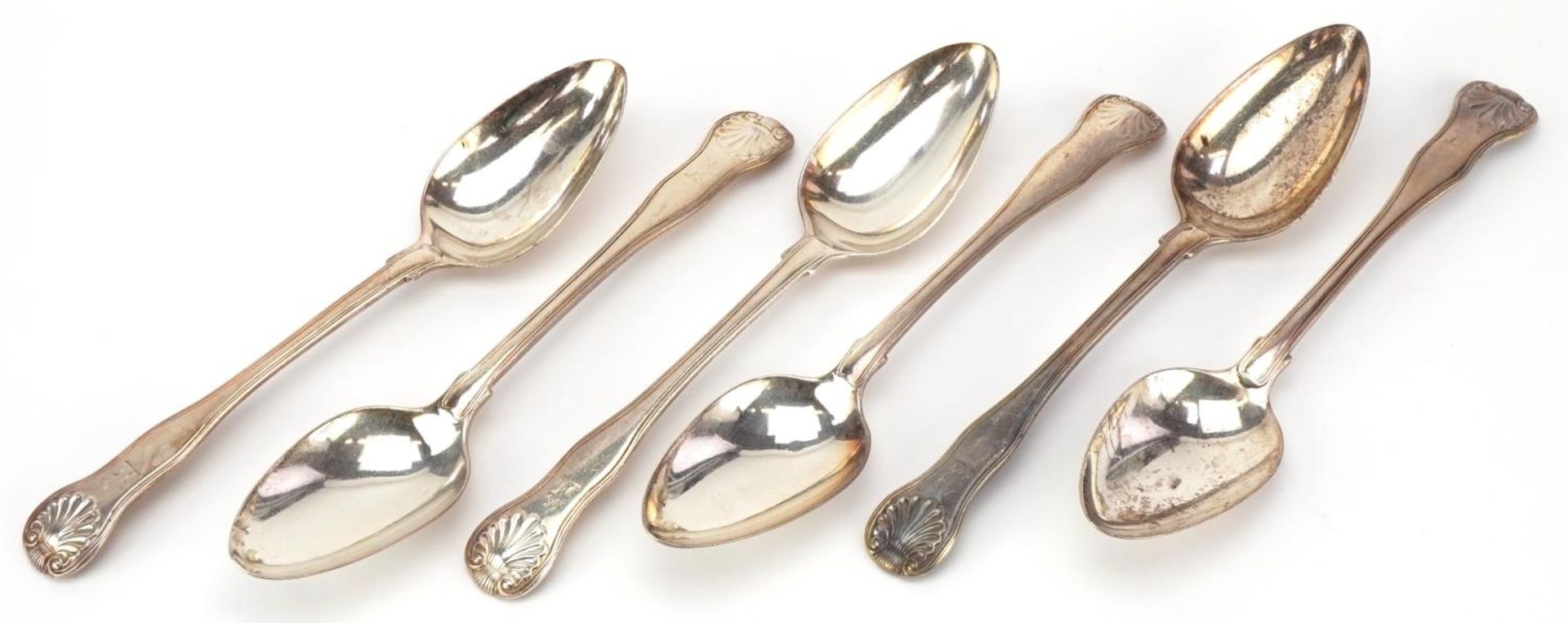 Morris & Michael Emmanuel, set of six George IV silver tablespoons, London 1828, 23cm in length,